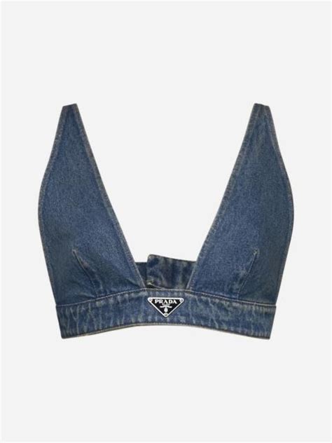 prada cap denim|prada denim bra.